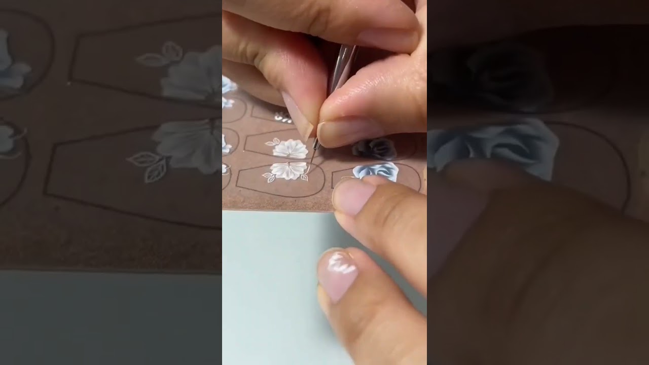 Tutorial de modelinho branco #adesivodeunha #design #artenasunhas