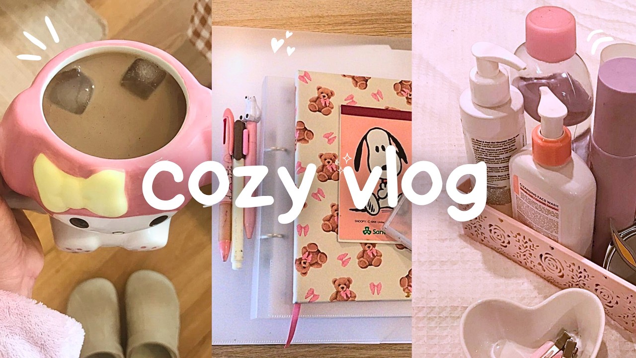Cozy productive vlog ☁️ stationery, self care & aesthetic moments