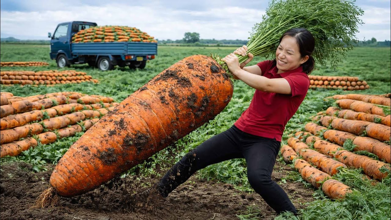 Harvesting Insanely Giant Mutant Carrots That Sell Out Fast | From Farm to Cash 🥕🔥