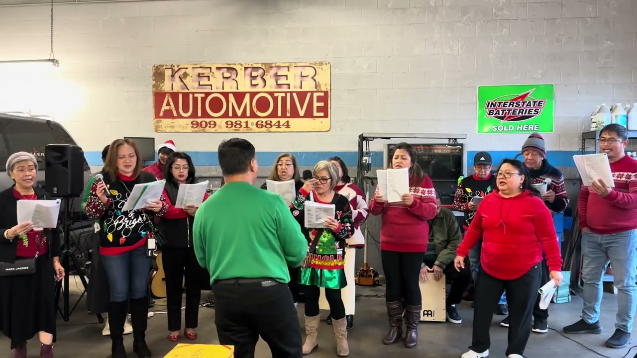 Christmas caroling at Kerber automotive #caroling #christmas 