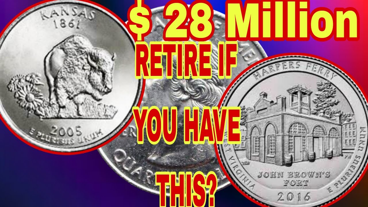 Top 2 Most Valuable & Fascinating U.S. Quarters 2005-D Kansas & 2016-P Harpers Ferry National Park!