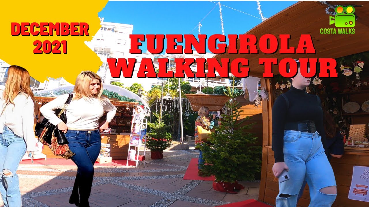 Fuengirola, Costa Del Sol, Walking Tour, December 2021, Malaga, Spain, 4K
