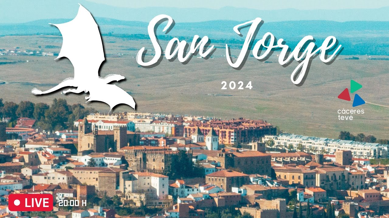 🏰 San Jorge Cáceres 2024 🐉 -  Desfile Dragón  Directo Cáceres tevé