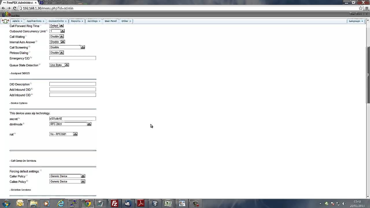 Creating Extensions On PBX In A Flash