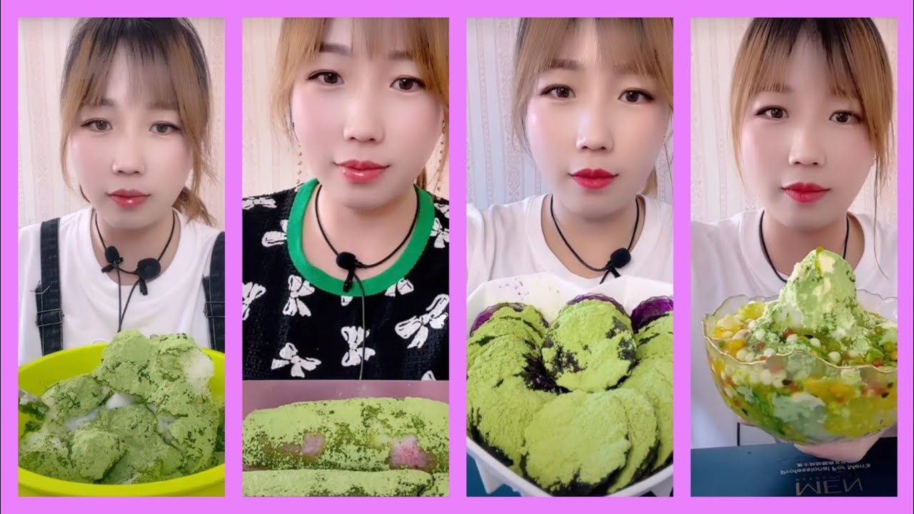 [ASMR] REFROZEN SHAVED ICE EATING WITH MATCHA | MILK POWDER | PASSION FRUIT