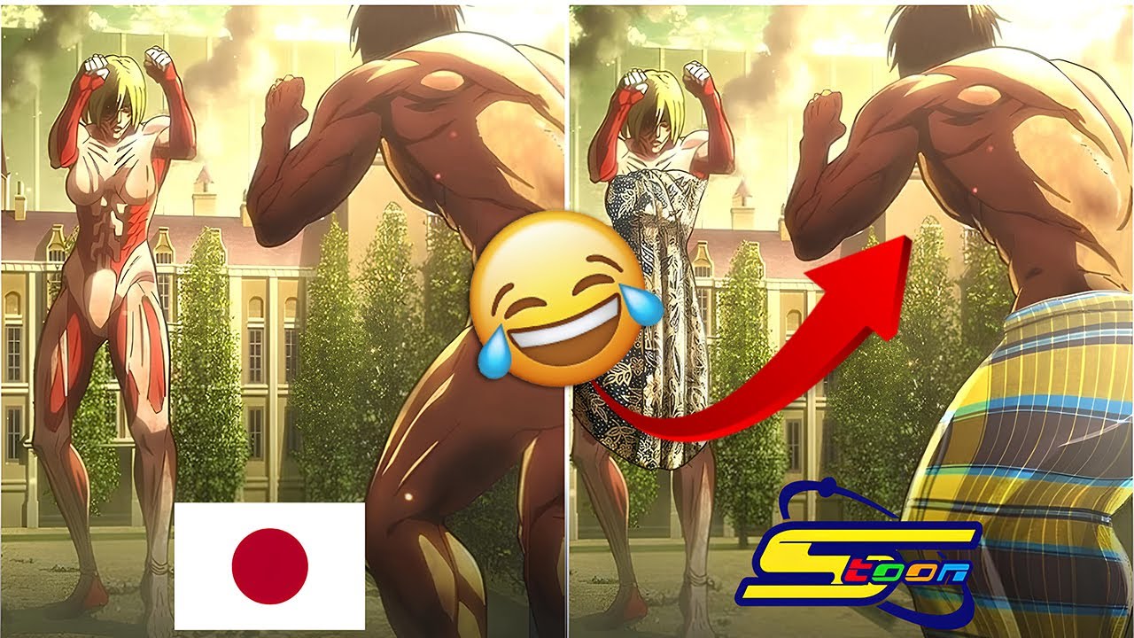 تحريفات هجوم العمالقة في سبيستون 😭😂💔 | عمالقة بملابس 😐😂