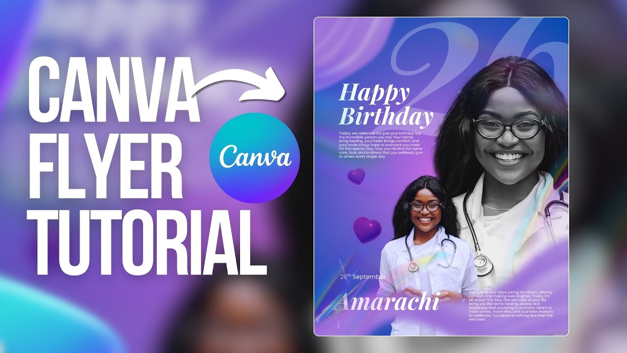 BIRTHDAY FLYER DESIGN in Canva | Easy Step-by-Step Tutorial
