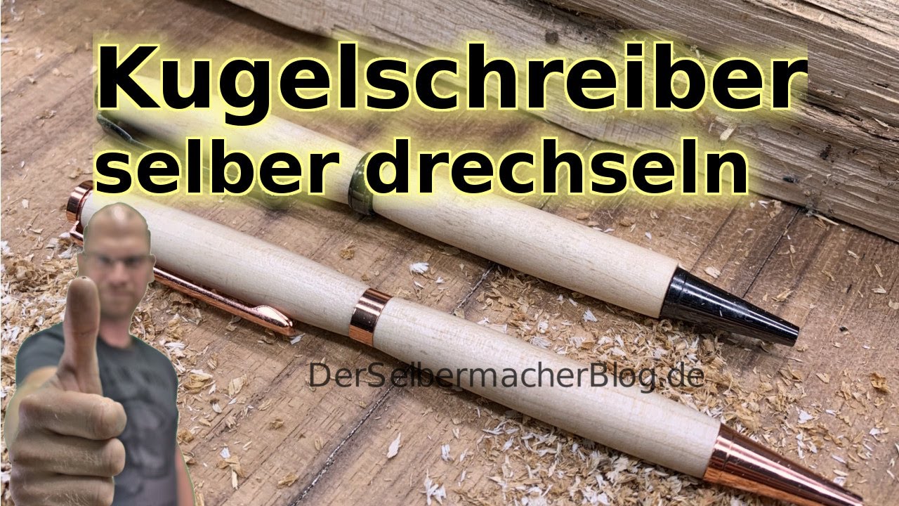 Kugelschreiber selber drechseln (aus Holz, Stift drechseln, DIY, Kuli, Anleitung)