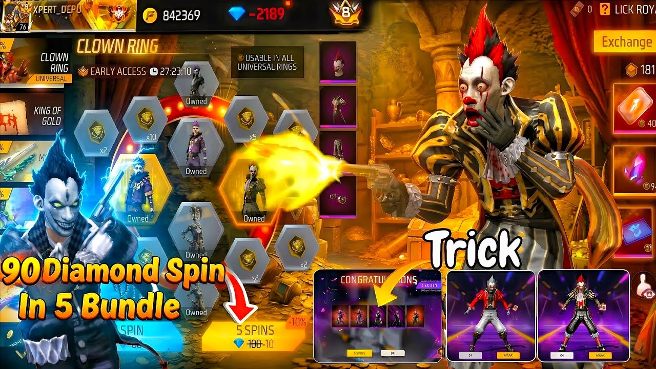 NEW Clown Ring Event Early Access 😱 I Got All Joker Bundles | 5000 Diamonds Gone 💎 Free Fire Event 