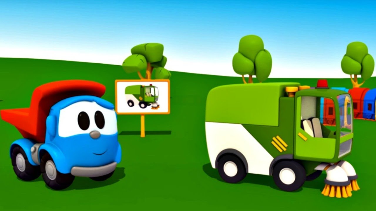 Léo le camion curieux - Dessin animé - Le camion de nettoyage