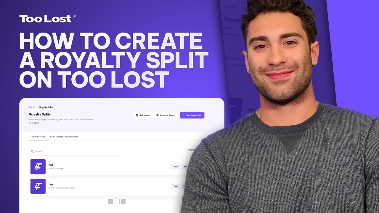 How To Create A Royalty Split on Too Lost