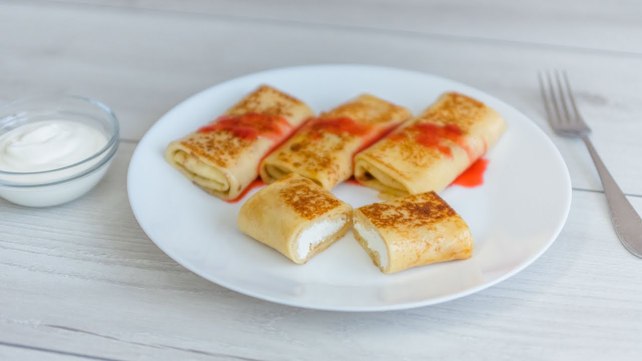 How to make Classic Blintzes with Sweet Cottage Cheese Filling - Easy recipe for Breakfast or Brunch