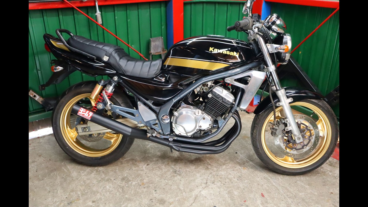 ★GSX250FX・バリオス2★ショート管★タンデムー★タイガーライン★ゴールドホイル★youtubeで車両の状態を確認できます★