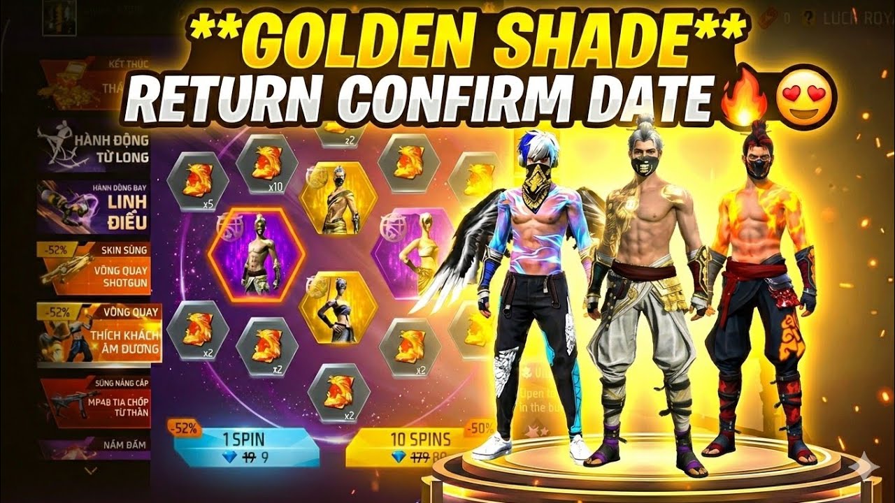 Golden Shade Bundle Return 💥😱 | golden shade return confirm date | ff new event | Navy Shade Return 