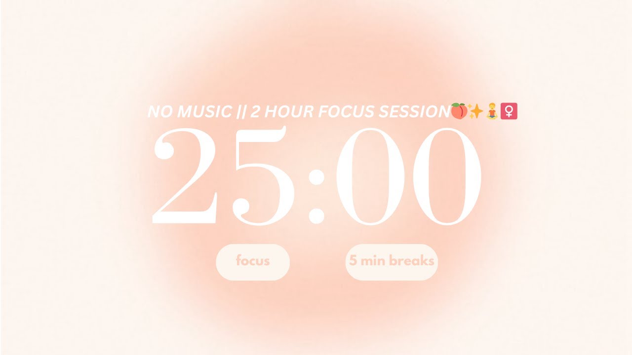 2 Hour Gentle Focus🌟 || Peach Aura, No Music