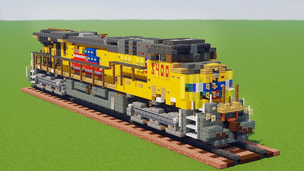 Модель паровоза Union Pacific ES44AC GEVO в масштабе 2,5:1 (Minecraft)