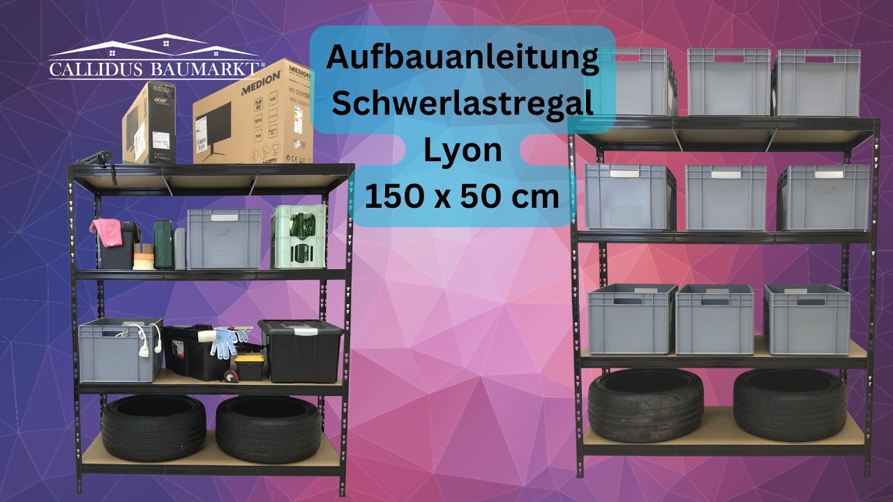 Schwerlastregal Lyon 150 x 50 Schwarz - Aufbauanleitung #schwerlastregal #regalsystem