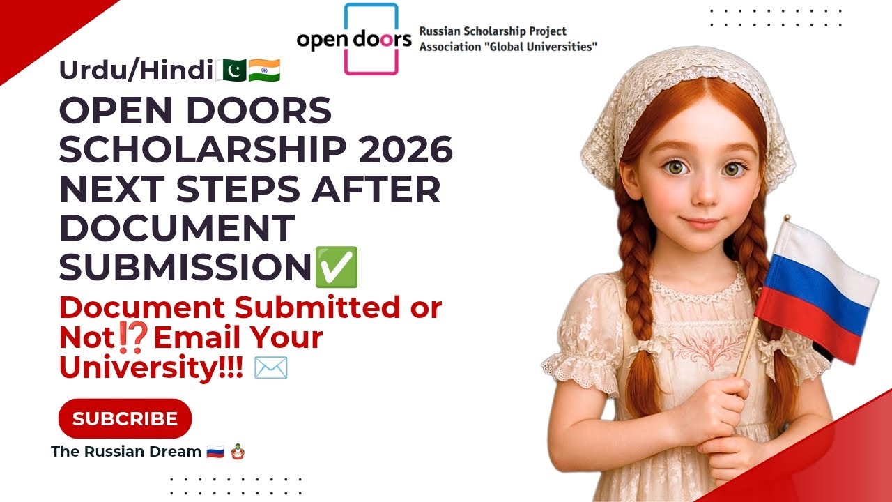 Steps After Document Submission✅|Open Doors Scholarship Russia 2026🪆🇷🇺|Hindi/Urdu🇮🇳🇵🇰|#studyinrussia