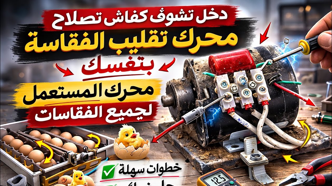 LA FERME MA : ️ محرك الفقاسة ما بقا يقلب البيض؟ شوف كيفاش صلحتو بخطوات سهلة	