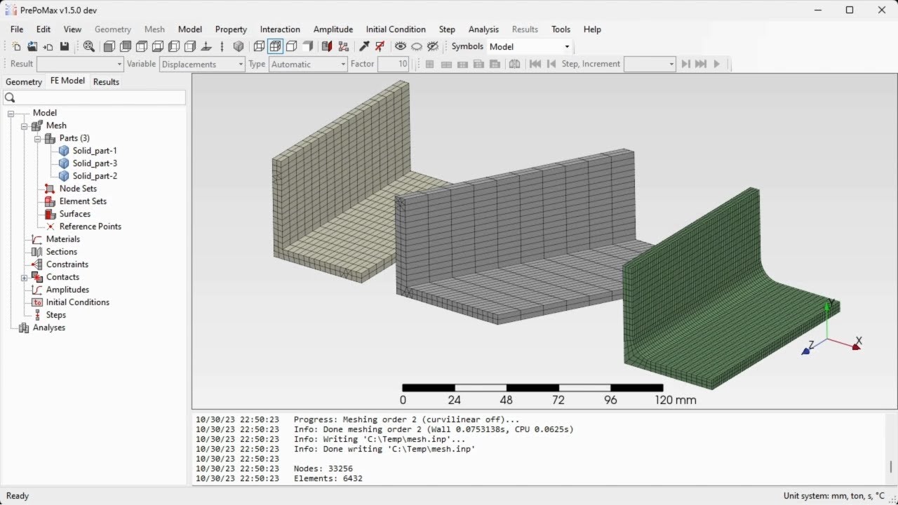 PrePoMax & CalculiX - Extruded meshes