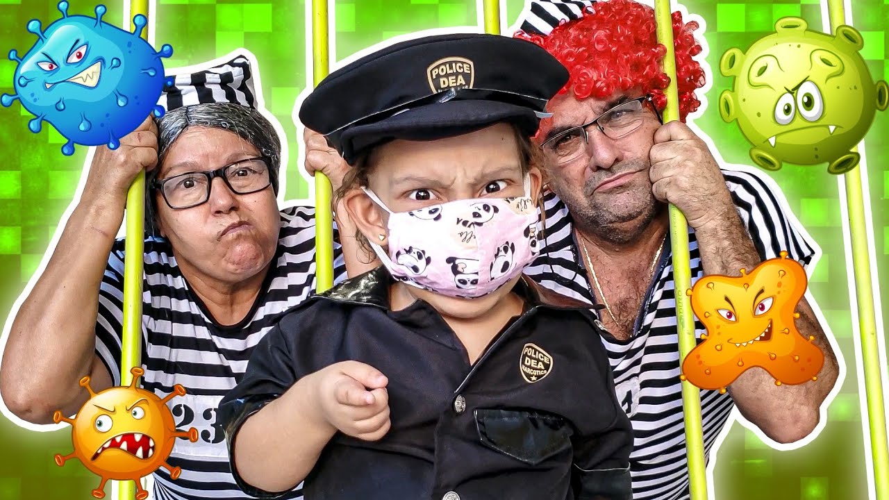 MC Divertida finge brincar de ser POLICIAL e ensina Novas REGRAS DE CONDUTA na Quarentena