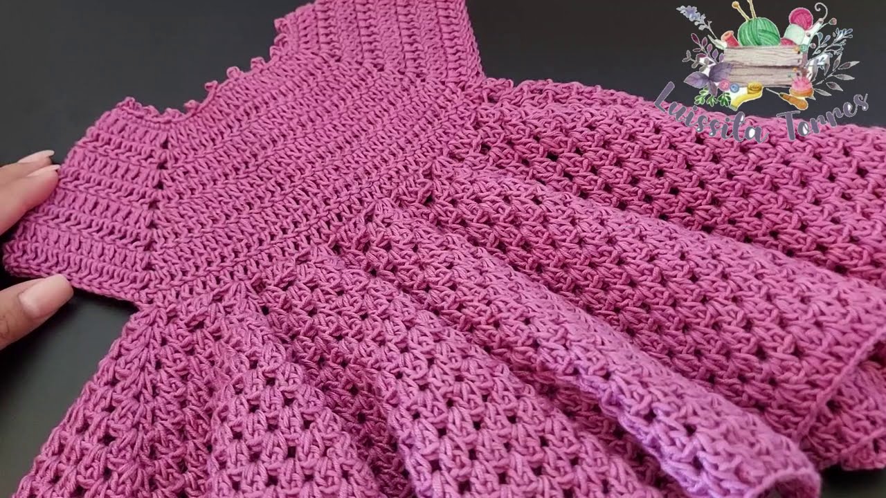 VESTIDO TEJIDO A CROCHET O GANCHILLO PASO A PASO - MODELO KIM - 0 A 3 MESES