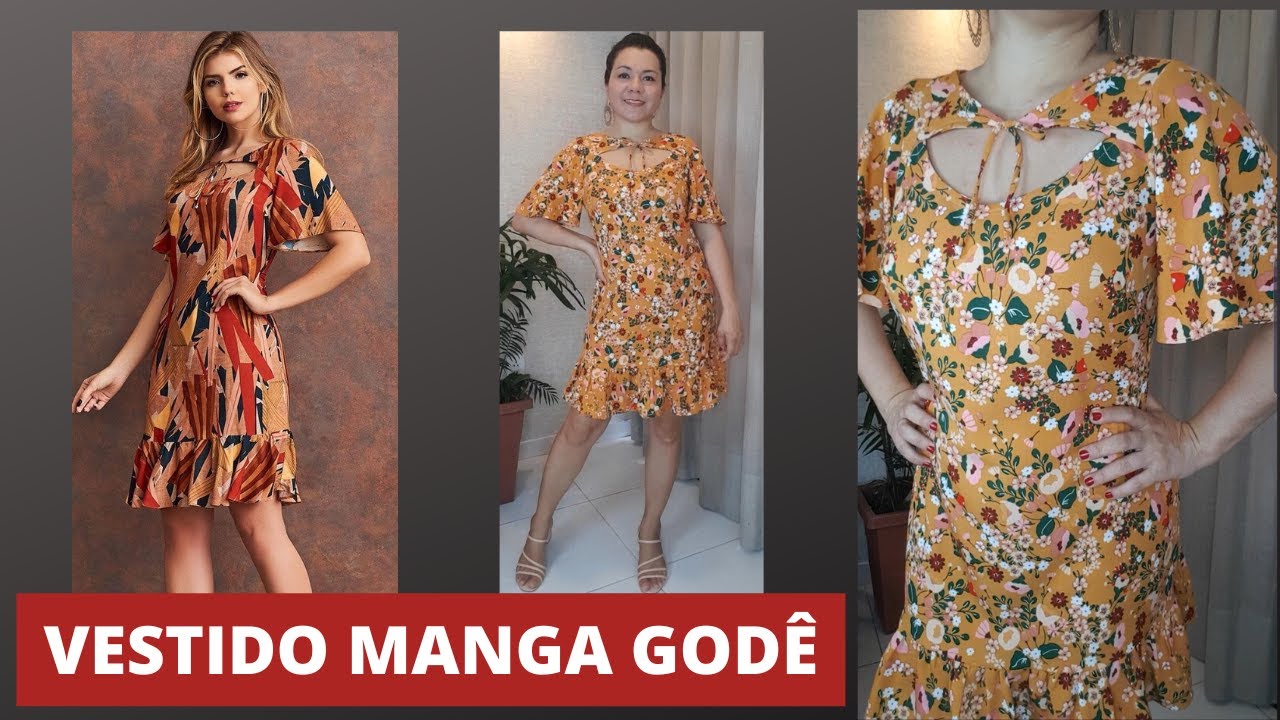 Como fazer um vestido com manga godê - Corte e costura | Gisele Maués
