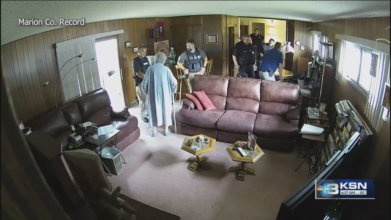 Video shows raid on home of 98-year-old Marion newspaper co-owner