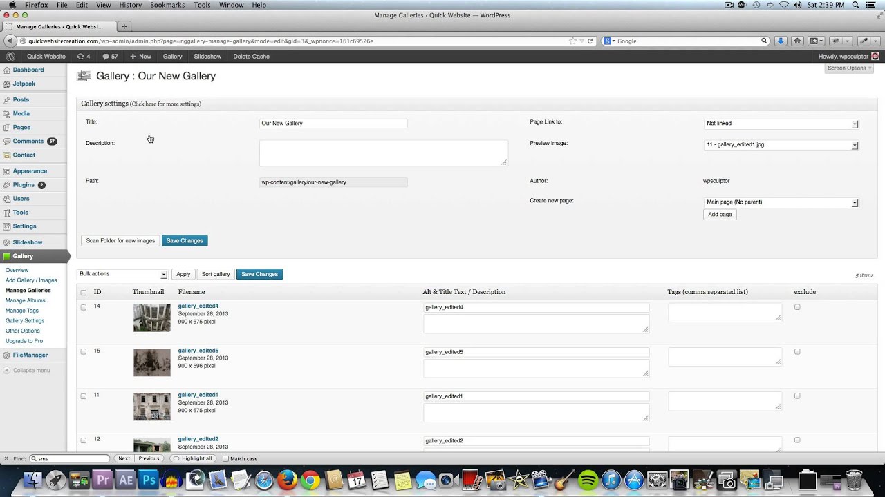 How to Use the NextGen Gallery Plugin for Wordpress - 2013