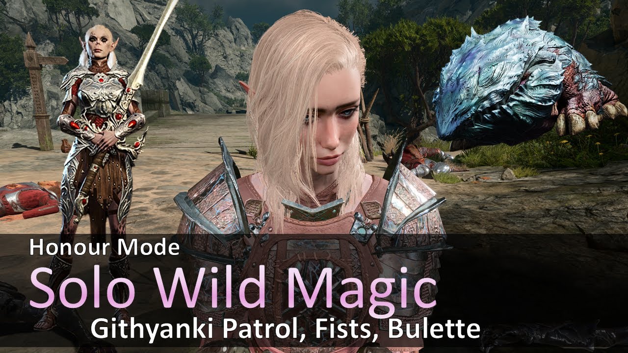 Solo Wild Magic - Githyanki Patrol, Flaming Fists, Bulette | Honour Mode