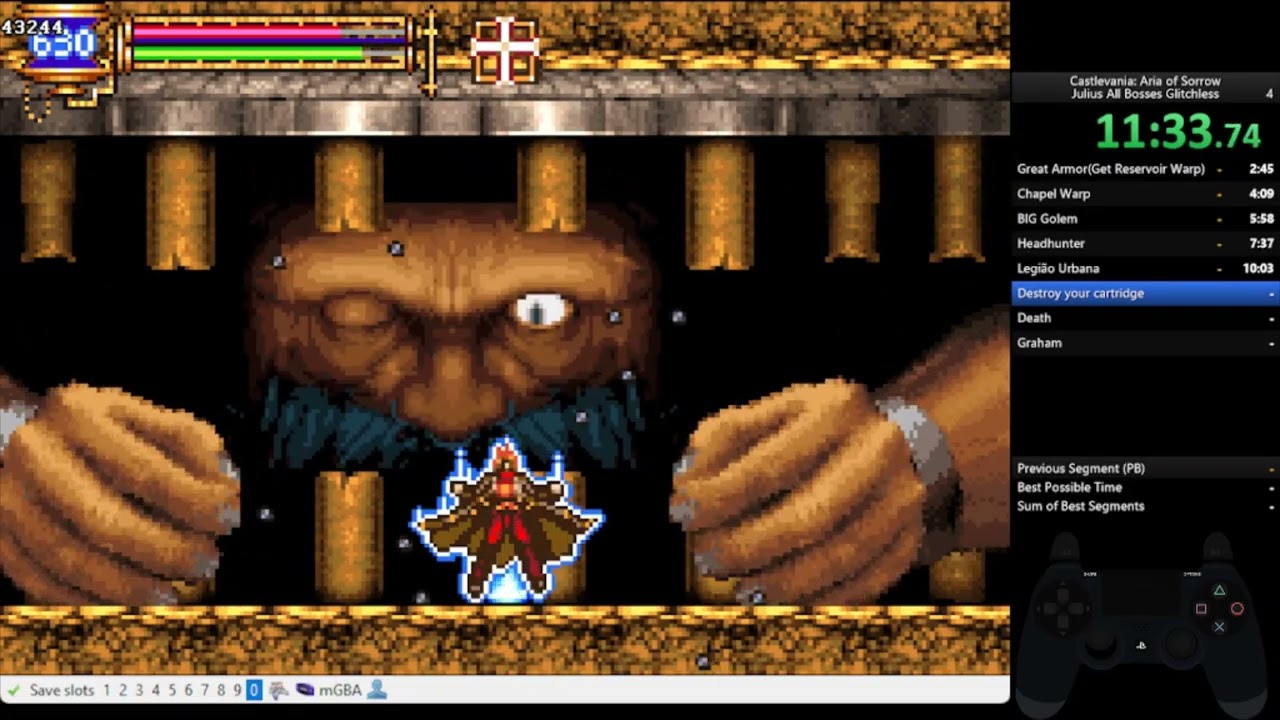 Castlevania: Aria of Sorrow Julius All Bosses Glitchless in 15:36 (15:04 IGT)