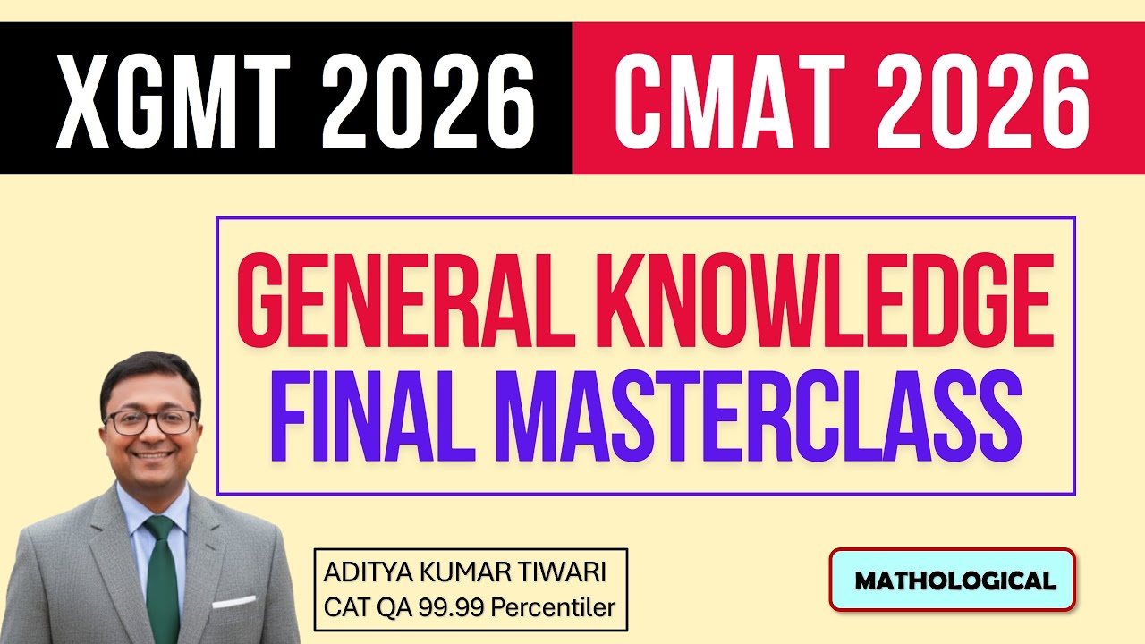 General Knowledge Revision XGMT & CMAT 2026 || XGMT CMAT 2026 General Awareness Final Masterclass