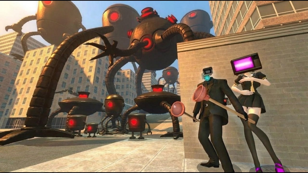 GMAN and TITAN SPEAKERMAN OMNIDROID CRAB CONTROLS ambush for SKIBIDI TOILET In Garry's Mod