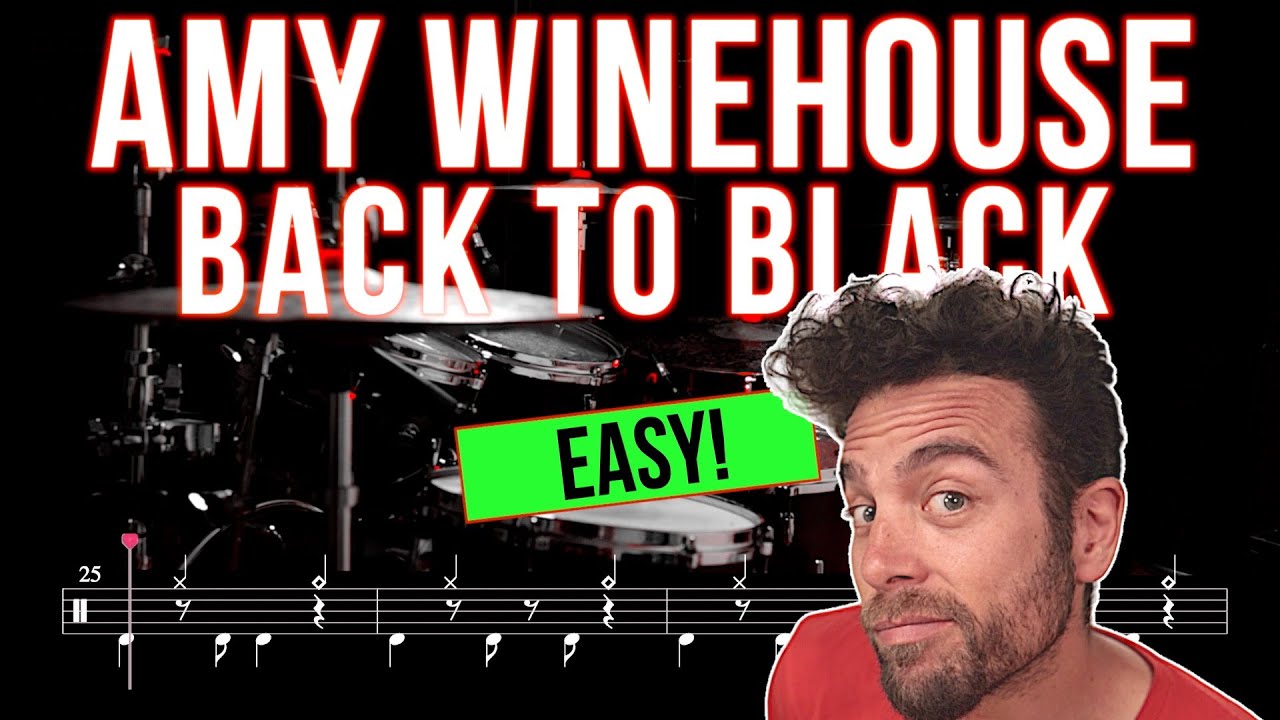 Amy Winehouse - Back To Black - Drum cover (with scrolling drum score)