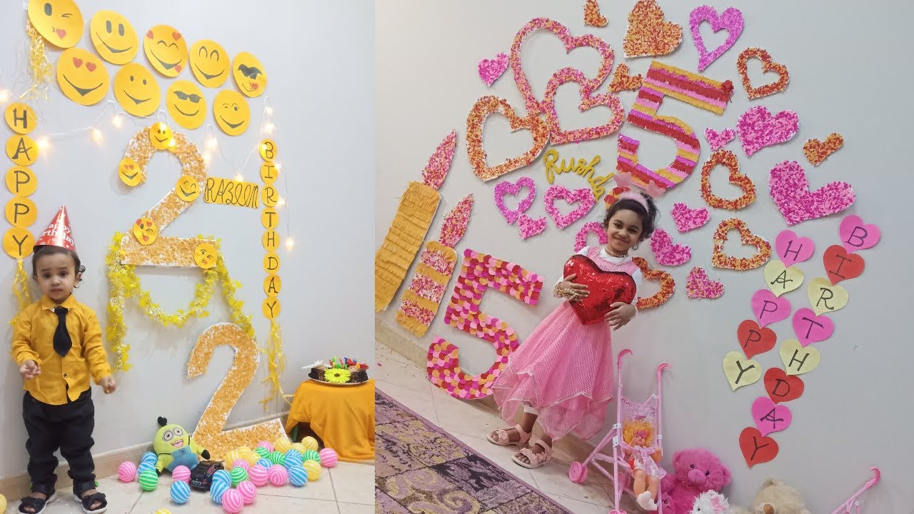 DIY 3D Floral Numbers And Birthday Decoration Ideas At Home/Easy DIY Decoration For Kids Party