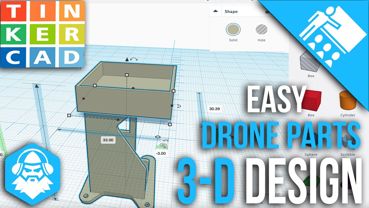 Tinkercad in 10 Minutes - EASY 3-D Printing Design for Drone Parts - Modify STL Files