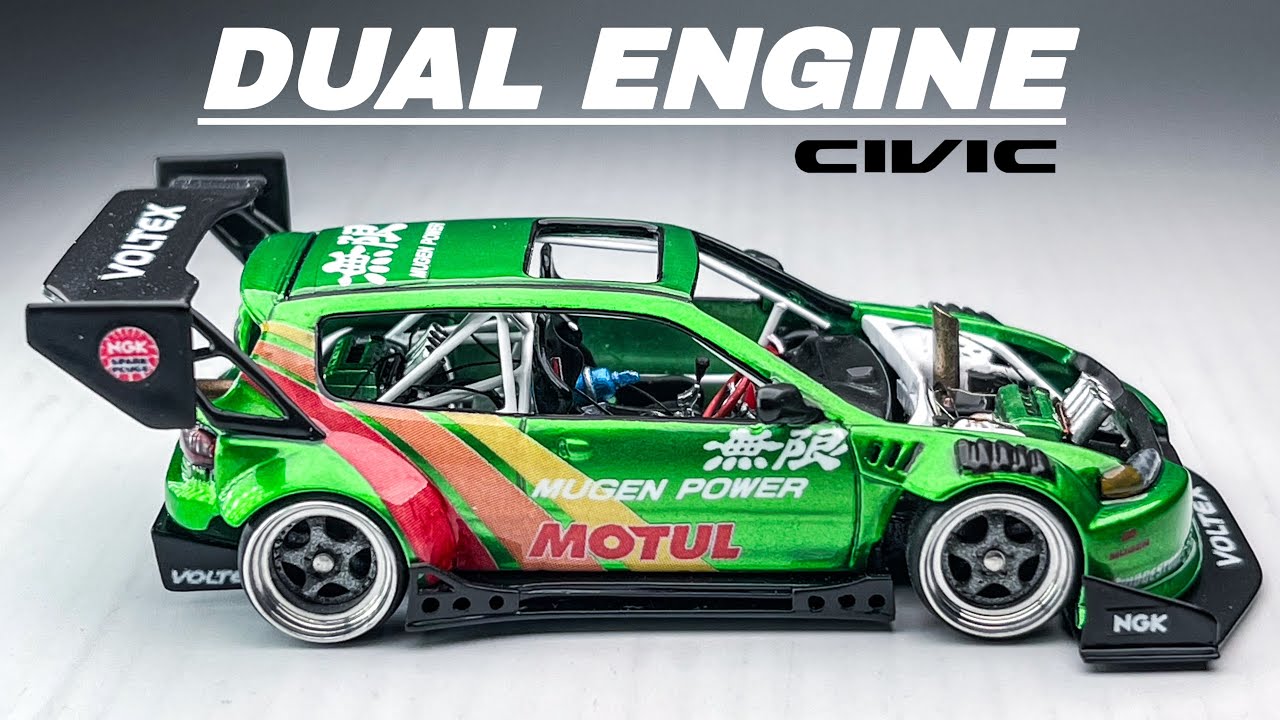 Honda Civic Time Attack Monster with Dual Engine Hot Wheels Custom