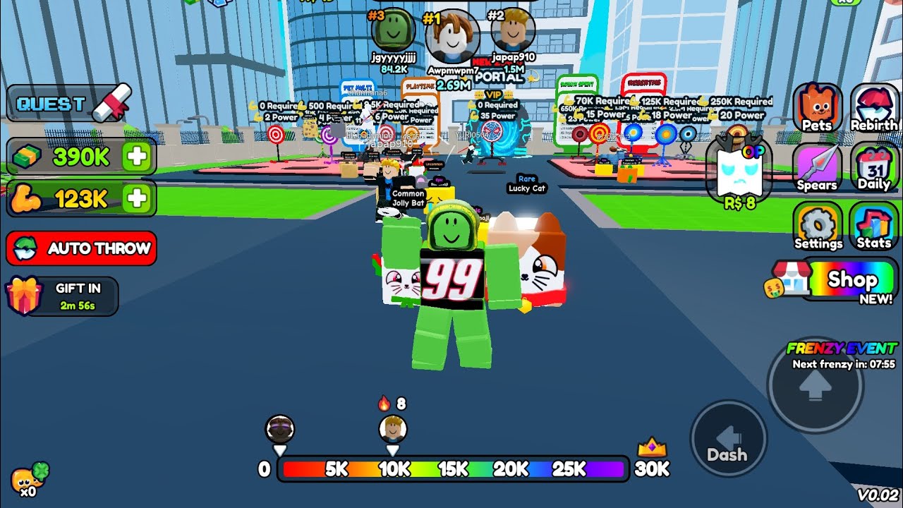 Playing spear training 