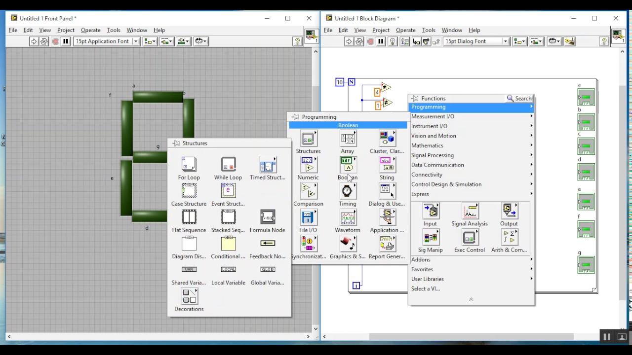 7 segment using labview سون سگمنت با استفاده از لب ویو