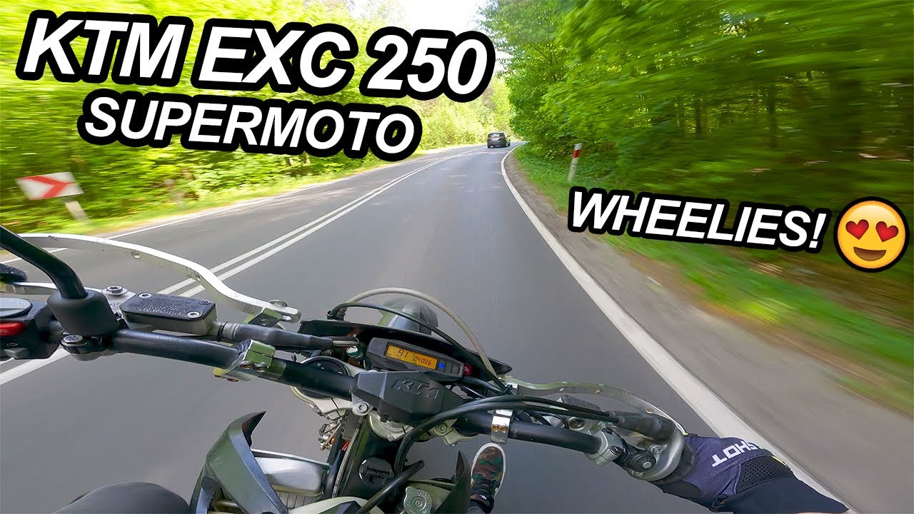 KTM EXC 250 Supermoto POV Drive! | Raw 2 Stroke sound! | Wheelies!