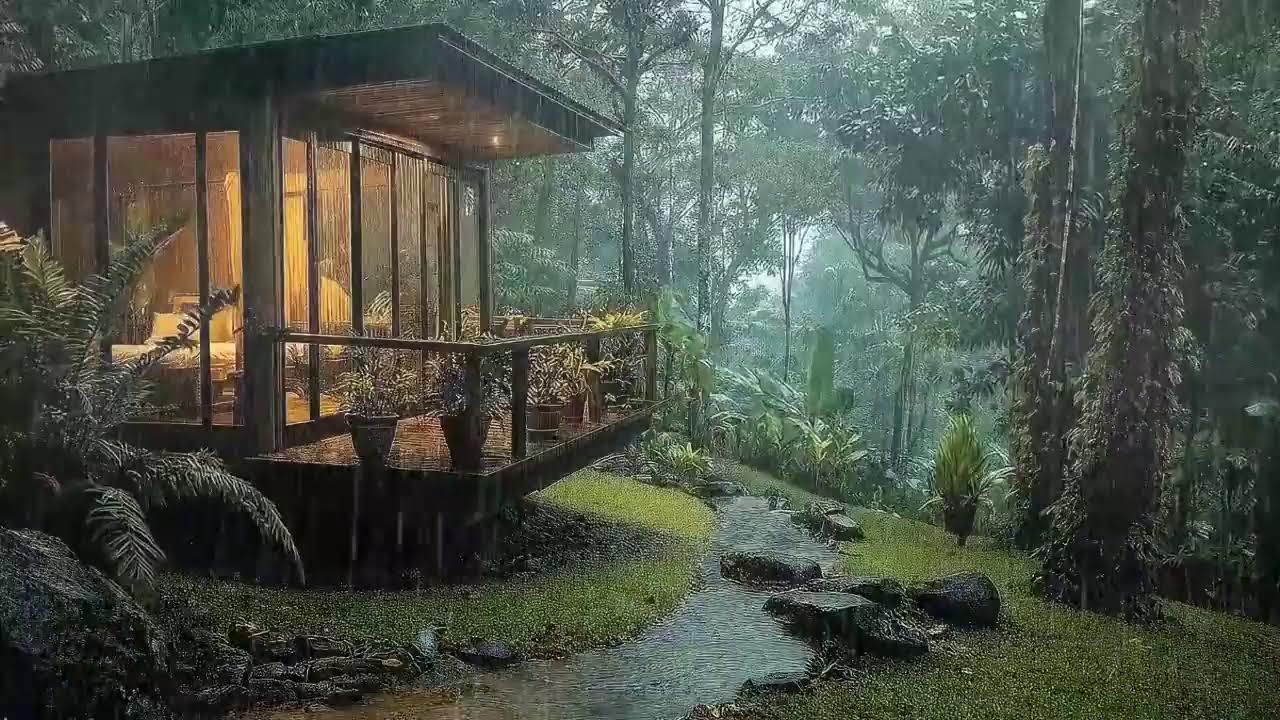 Heavy Rainstorm at Night – Sleep in 3 Minutes | 8 Hours Relaxing Rain Ambience