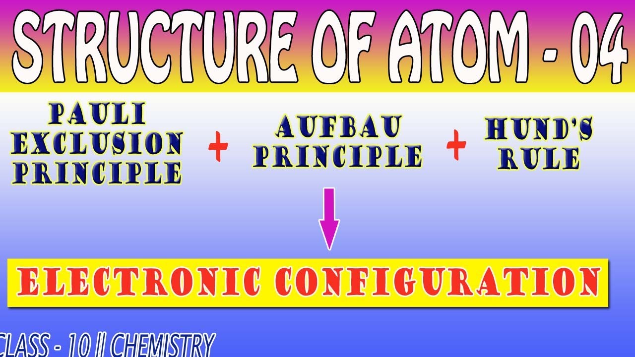 STRUCTURE OF ATOM 04/AUFBAU, PAULI EXCLUSION, HUND'S PRINCIPLES/ CLASS 10/ CHEMISTRY