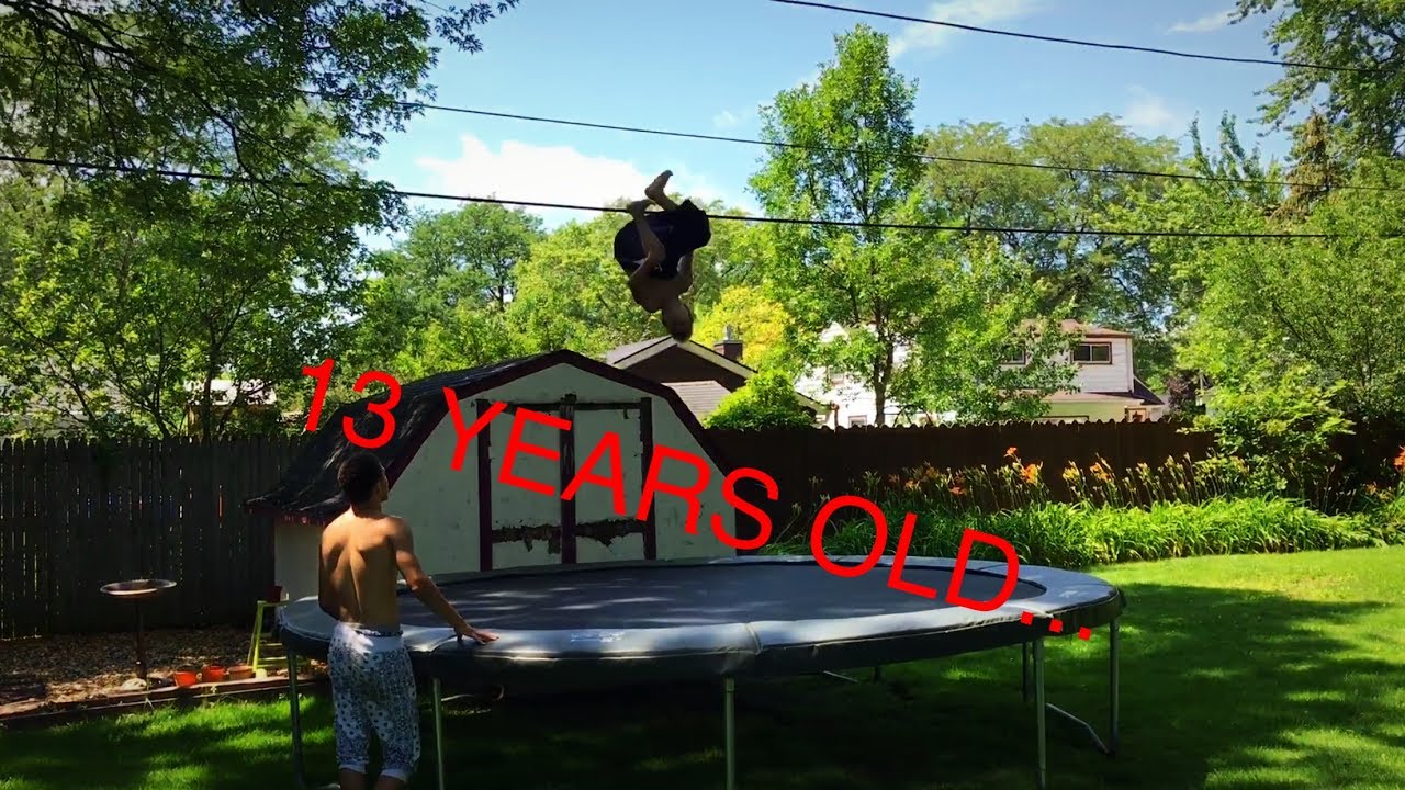 INSANE 13 YEAR OLD DOES TRIPLE FLIP!!!