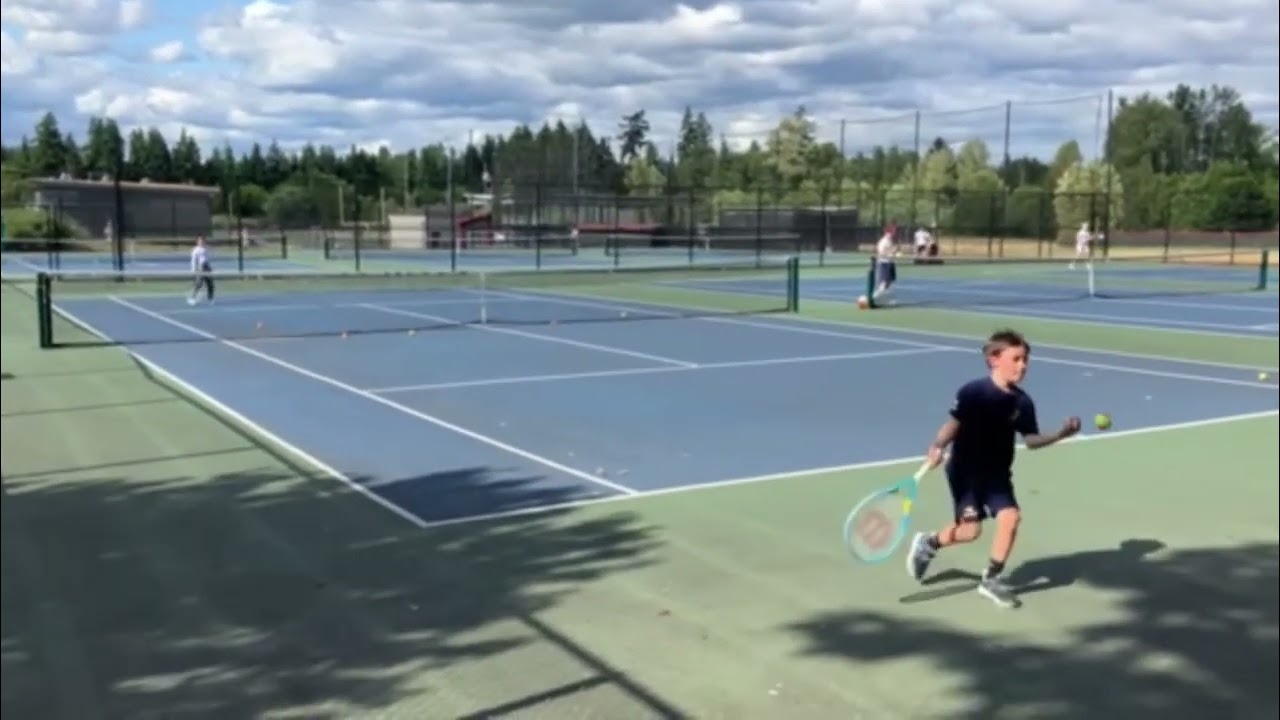 Tennis practice outside