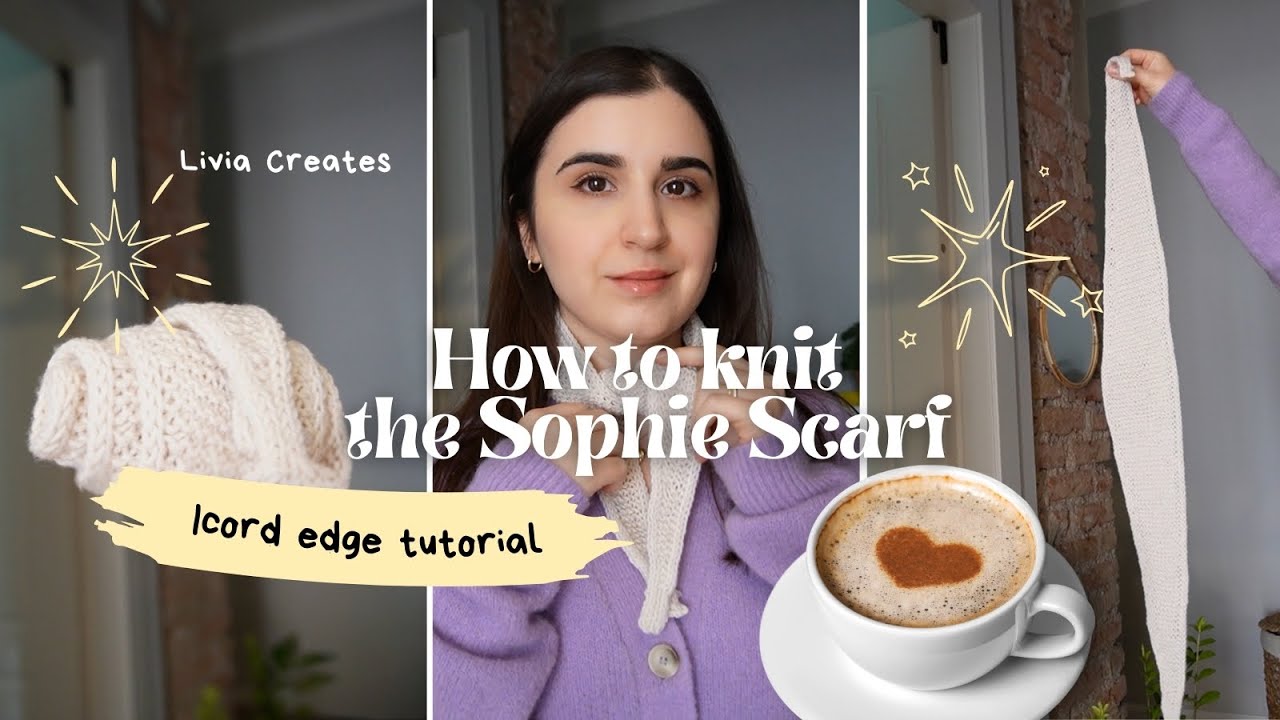 Sophie Scarf with Icord Edge | Knitting Tutorial for Beginners
