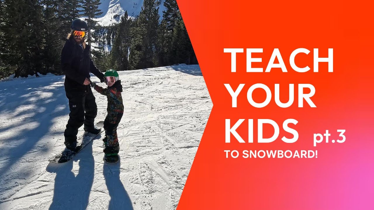 Teach Your Kids to Snowboard - PART THREE - Assisting Kids on the Chairlift and Garland Turns