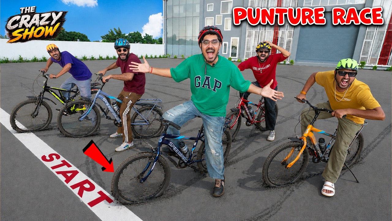 Punctured Bicycle Race Challenge - 20 Km | Who Will Win the Punctured Bicycle Race? The Crazy Show