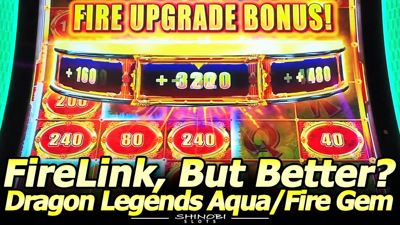 FireLink, But Better? Dragon Legends Aqua and Fire Gem Slot Machines, First Attempt Double Up!