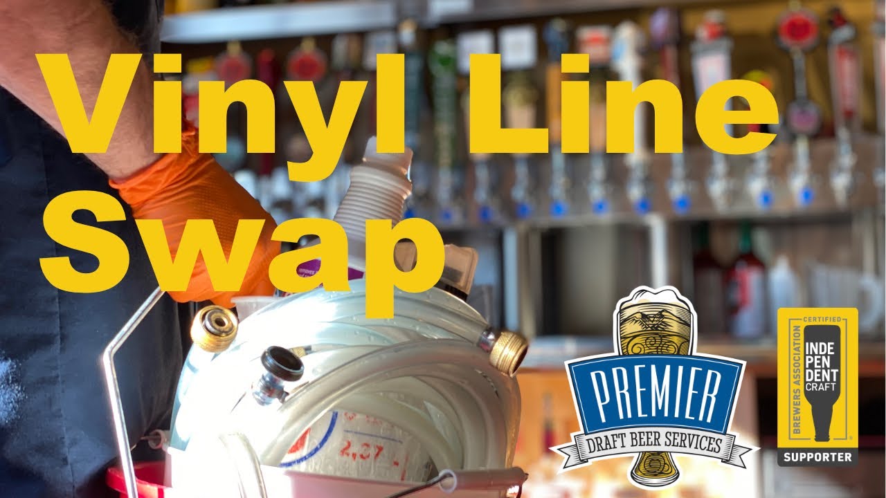 Replacing old stained vinyl draft beer lines | Premier Draft Beer Services
