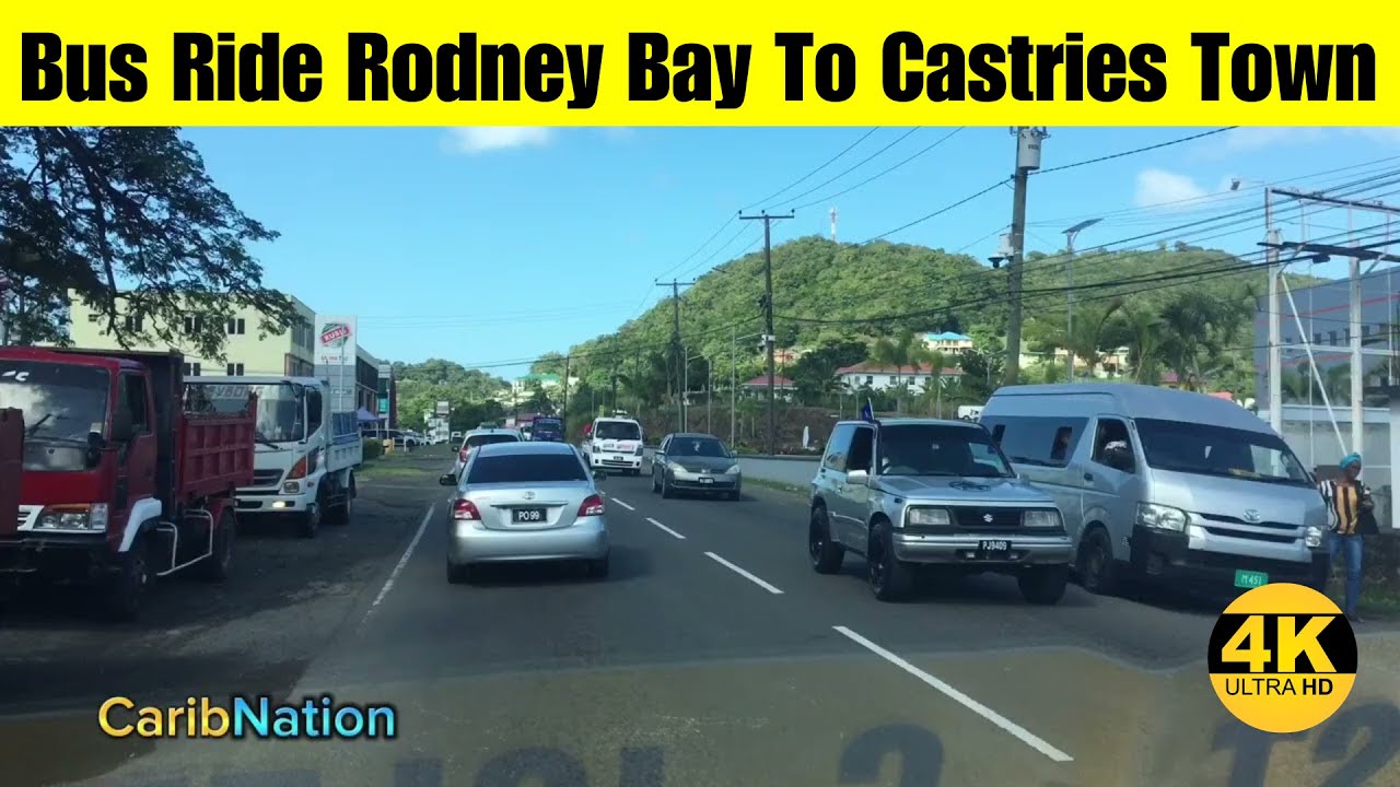 Bus ride from Rodney Bay Gros islet to Castries Town 2024